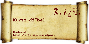 Kurtz Ábel névjegykártya