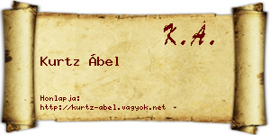 Kurtz Ábel névjegykártya